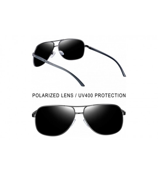 Sport Polarized Sunglasses for Men- Lightweight Metal Frame Driving Mens Sunglasses - Gun Al-mg - CG18S8UUDO0 $23.44