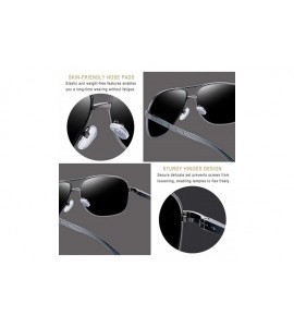 Sport Polarized Sunglasses for Men- Lightweight Metal Frame Driving Mens Sunglasses - Gun Al-mg - CG18S8UUDO0 $23.44