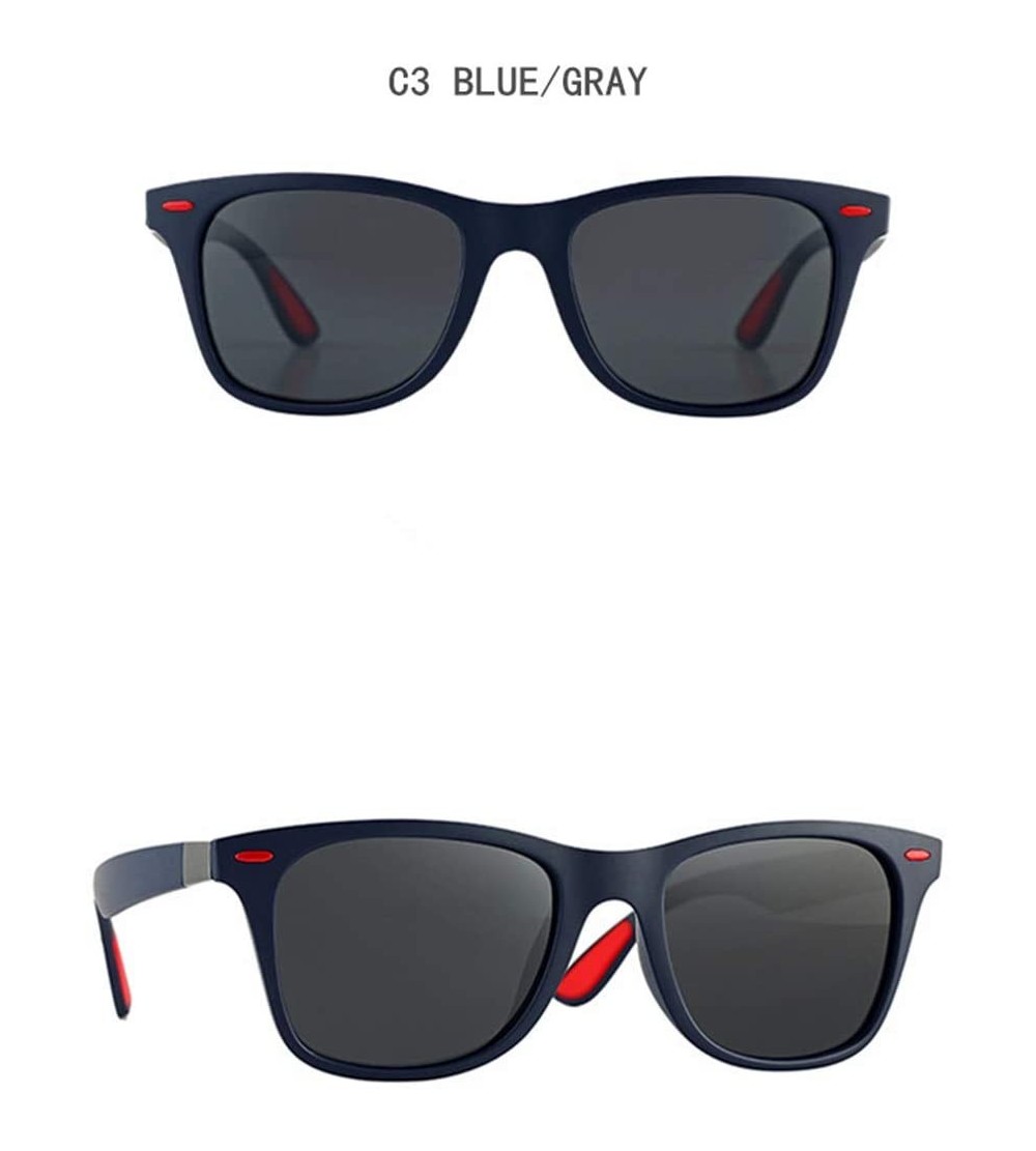 Square Fashion Square Ladies Polarizing Sunglasses Men's Glasses Retro Driving Sunglasses - C3 - CQ194O2R0QO $38.48