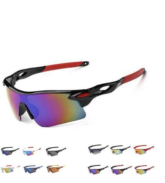 Semi-rimless Polarized Sunglasses Men Explosion Proof Baseball - Black Frame Red - C6190DZ5R0T $24.30