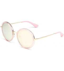 Round Women's sunglasses retro round frame sunglasses sunglasses big face personality sun sunglasses - Blue - C818X4R4X7K $95.20