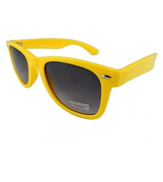 Wayfarer New Promotional Budget Wayfarer Retro Sunglasses - Neon Pastel with Grey Lens - Yellow - CR11F4HLXZR $20.44