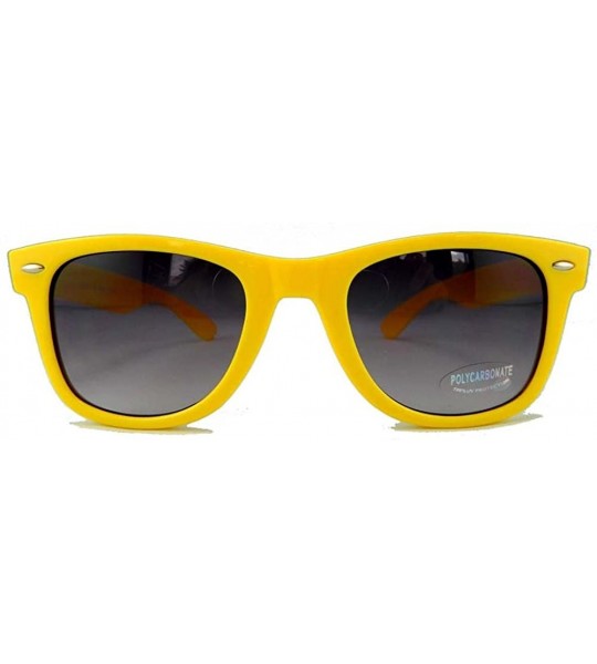 Wayfarer New Promotional Budget Wayfarer Retro Sunglasses - Neon Pastel with Grey Lens - Yellow - CR11F4HLXZR $20.44