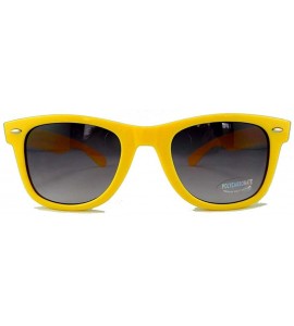 Wayfarer New Promotional Budget Wayfarer Retro Sunglasses - Neon Pastel with Grey Lens - Yellow - CR11F4HLXZR $20.44