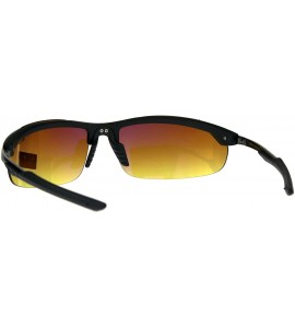 Rimless Xloop HD Lens Sunglasses High Definition Mens Half Rim Wrap Around - Matte Black - CH18E65UZM4 $19.85