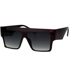 Square Flat Top Square Sunglasses Womens Modern Fashion Boyfriend Shades UV 400 - Burgundy - C118O8UM89E $19.55