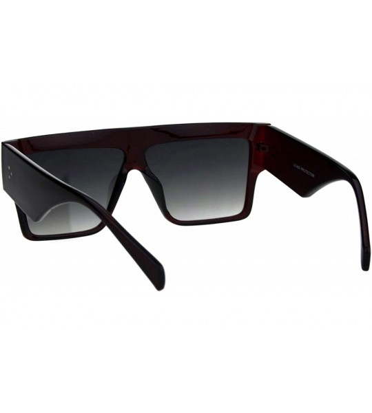 Square Flat Top Square Sunglasses Womens Modern Fashion Boyfriend Shades UV 400 - Burgundy - C118O8UM89E $19.55