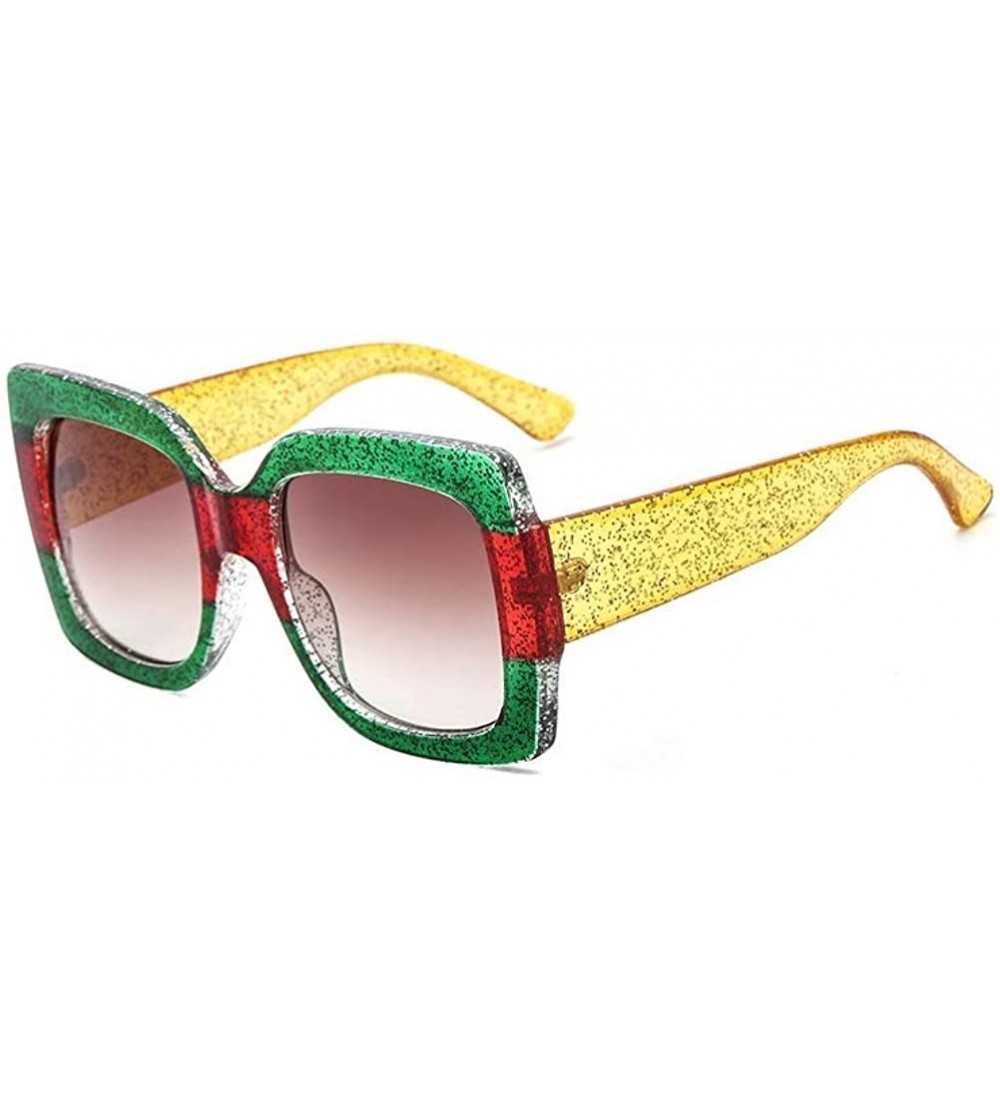 Aviator Oversized Polarized Sunglasses Protection Lightweight - Green Red - CB18KR8CU30 $23.99