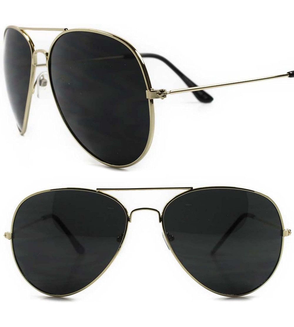 Aviator Top Gun Inspired s Air Force Mens Womens Sunglasses - Gold / Black - CP18ECG0DGX $24.28