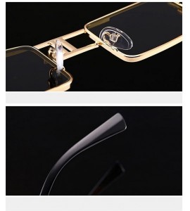 Sport Steampunk Rectangular Sunglasses Men Gold Black Red Flat Top Square Sun Glasses - Yellow - CE18C5SAS62 $26.01