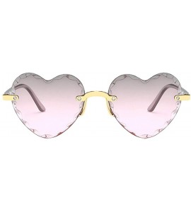 Rimless Heart Shape Sunglasses for Men Women Party Beach Holiday Rimless Sunglasses Eyewear Fashion Accessories - B - C8190KZ...