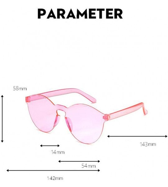 Rimless Heart Shaped Love Rimless Sunglasses One Piece Transparent Candy Color Frameless Glasses Tinted Eyewear Slices - CT19...