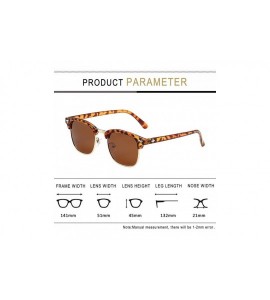 Rimless Womens Sunglasses Classic Retro Style UV Protection - Half Frame Brown - CM198SCRWMQ $21.19