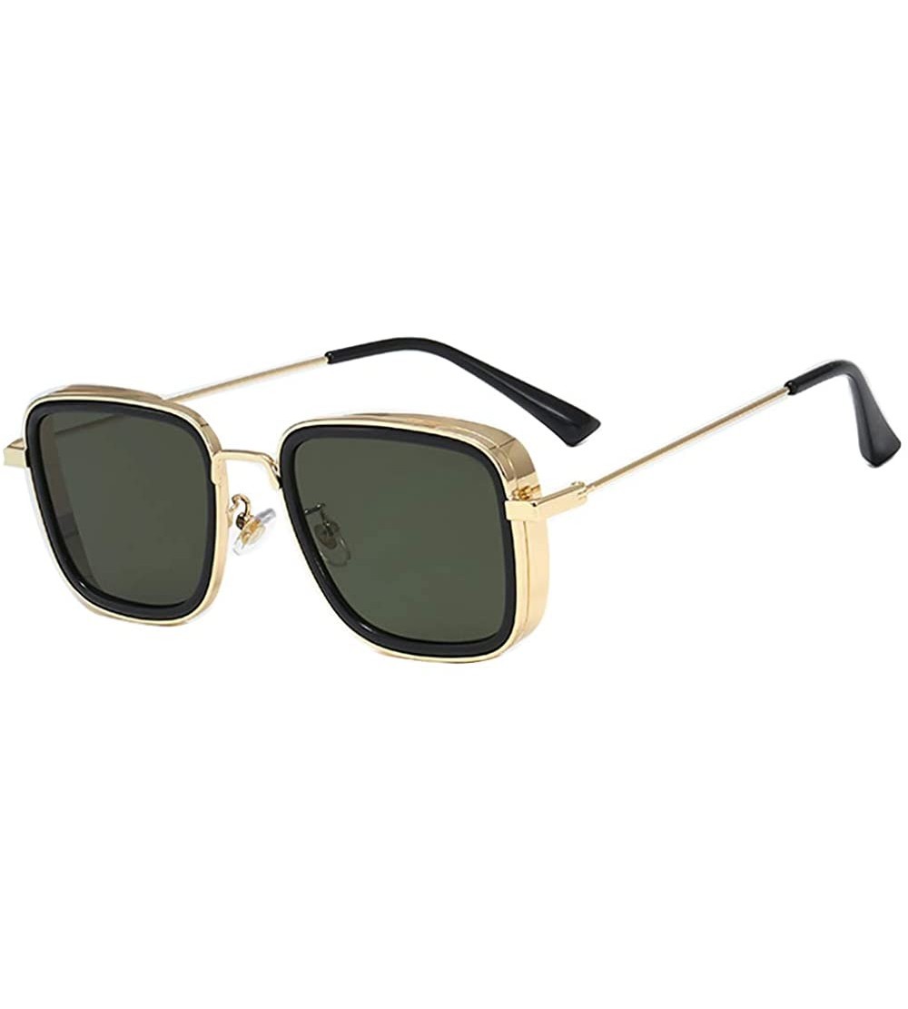 Square Luxury Brand Vintage Square Sunglasses For Men Kabir Singh Sunglasses Tony Stark Glasses Mirror Shades For Women - CN1...