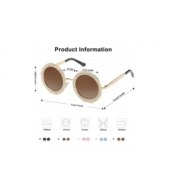 Cat Eye Round Oversized Rhinestone Sunglasses for Women Festival Sunglasses SJ1095 - CF18CQYS4NS $27.96