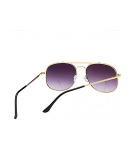 Oval Unisex Eyewear Metal Frame with Case UV400 Protection Couple Sunglasses - Gold Frame/Gradient Purple Lens - CO18WOEQHX7 ...