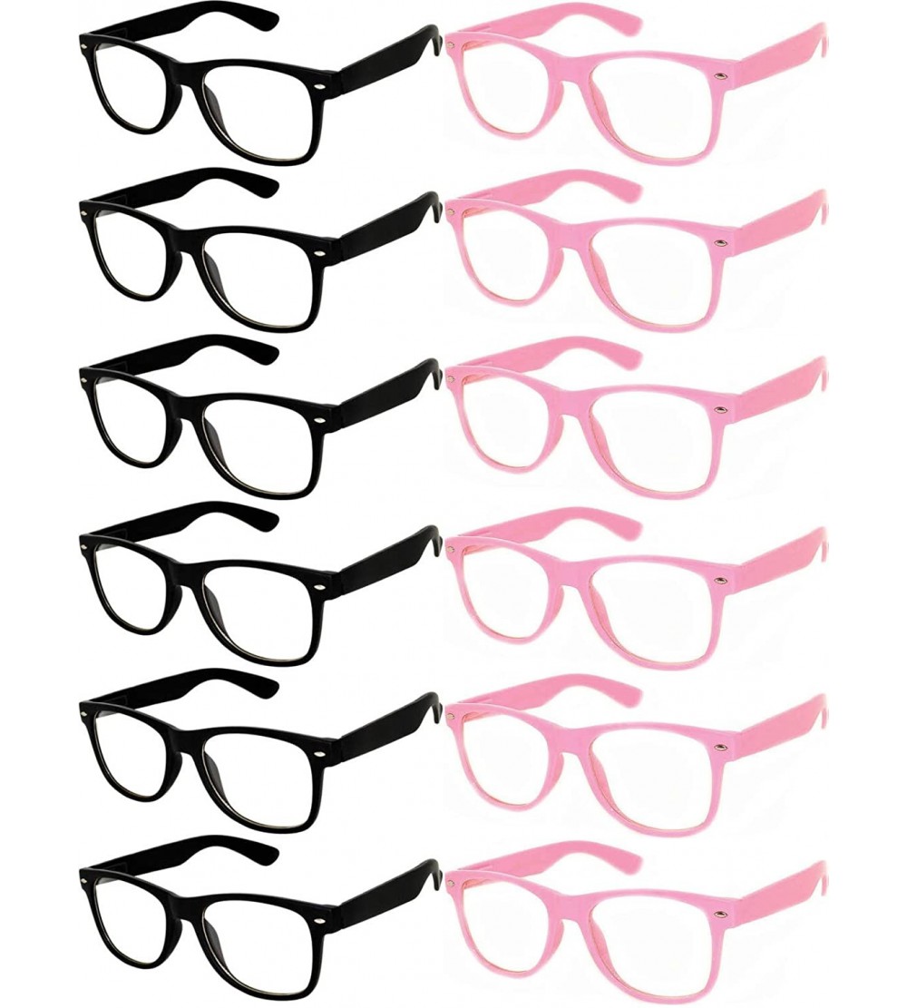 Sport Women's Men's Sunglasses Retro Clear Lens - Retro_clear_12_p_blk_l_pink - CL1873C8GD2 $46.39