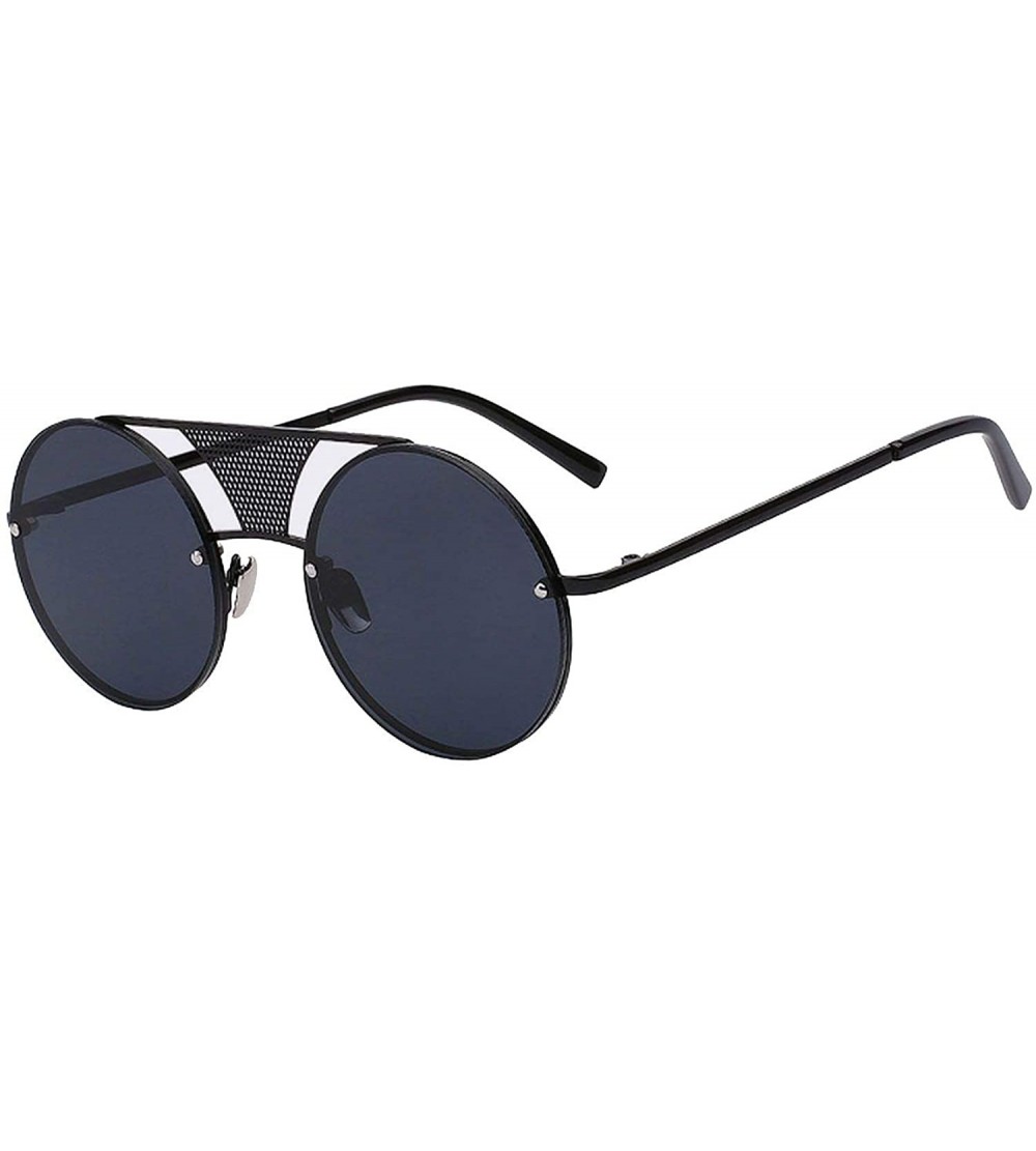 Square Sunglasses Mens Round Metal Glasses Retro Brand Designer Men Sunglasses Coating Mirrored Top Quality Uv400 - CI18S9TCK...