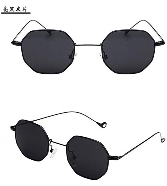 Square Retro Trend Octagonal Small Square Sunglasses Women'S Tide Metal Sunglasses - C018X8QH6TI $83.25