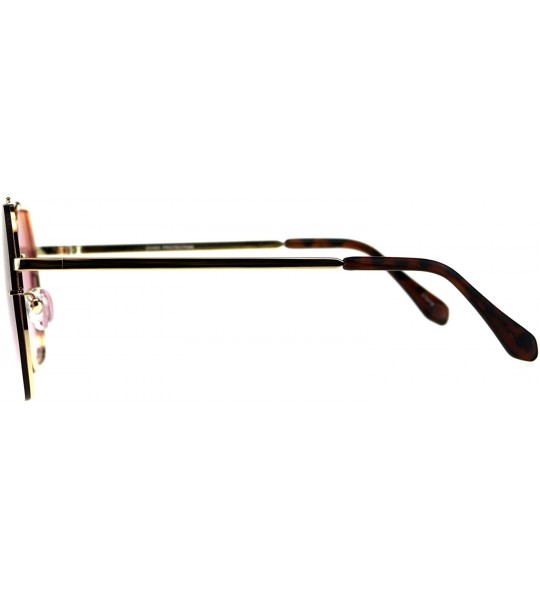 Oversized Square Heptagon Shape Sunglasses Retro Fashion Unisex Shades UV 400 - Gold (Pink) - CK18G2LM7UA $23.65