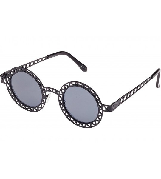 Round Retro Roaring Twenties Style Sunglasses - Black - C412JSFHH87 $39.62