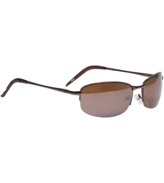 Sport Sport Men Rectangle Retro Sunglasses Metal Frame Driving Shades TZ8030 - Brown - CX180OGDZAQ $21.22