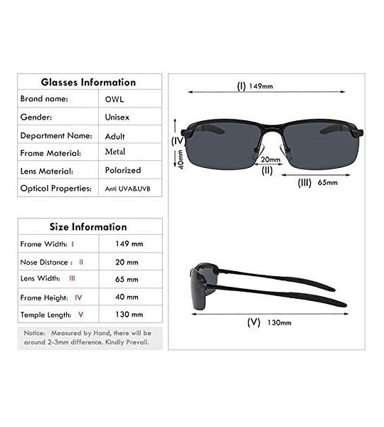 Rectangular Men Stylish Ultra Light Rectangular Metal Frame Sunglasses Polarized Lens - Black-green - CB18IE4Q6TS $18.12