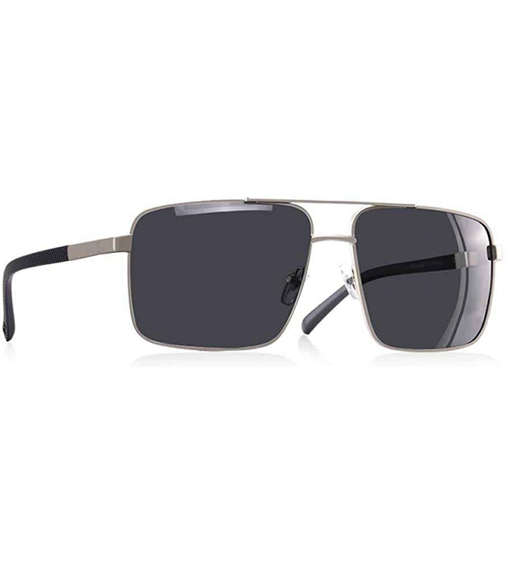 Aviator 2019 NEW DESIGN Men's Glasses Polarized Sunglasses Men Driving C1Matte Black - C4silver - CW18XQYWU9D $30.75
