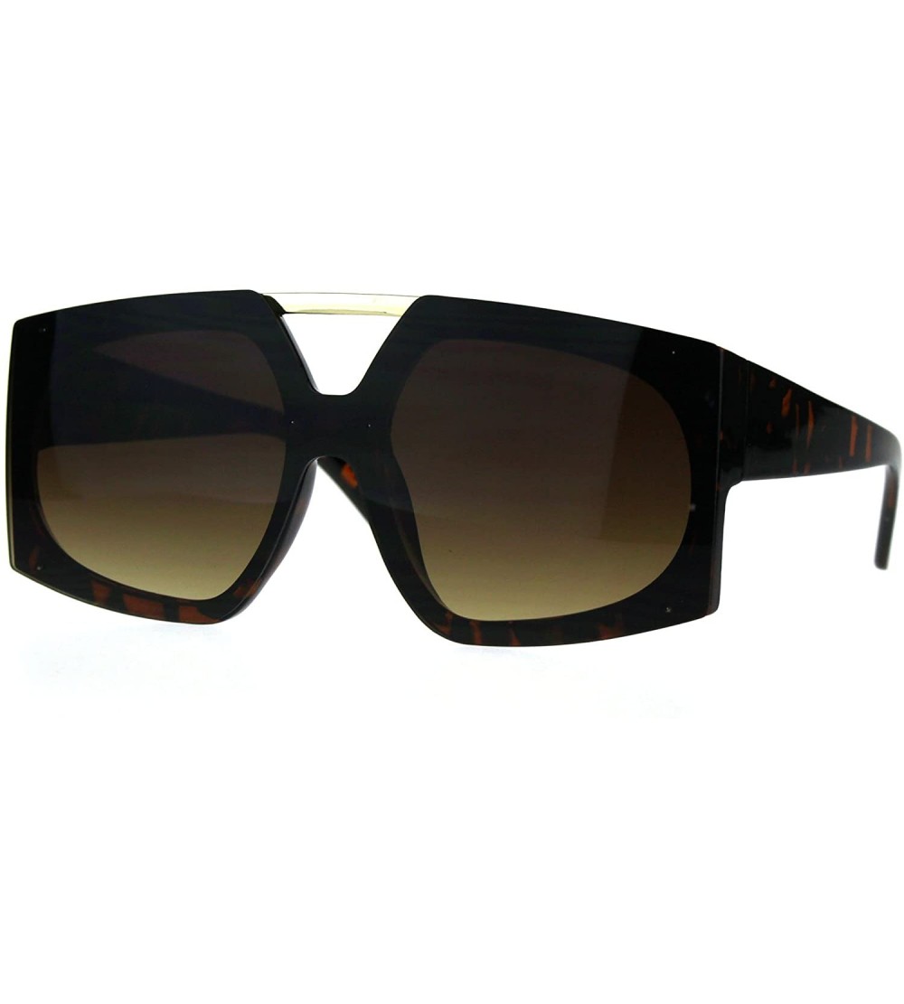 Oversized Super Oversized Sunglasses Womens Dramatic Futuristic Fashion Shades - Tortoise (Brown) - CW189IQ3G22 $21.13