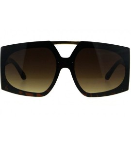 Oversized Super Oversized Sunglasses Womens Dramatic Futuristic Fashion Shades - Tortoise (Brown) - CW189IQ3G22 $21.13