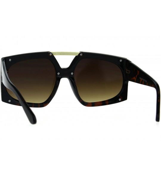 Oversized Super Oversized Sunglasses Womens Dramatic Futuristic Fashion Shades - Tortoise (Brown) - CW189IQ3G22 $21.13