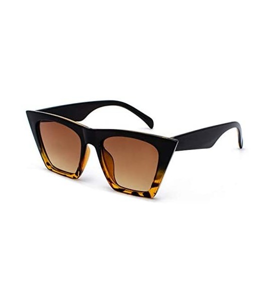 Cat Eye Sunglasses Personalized Colorful Versatile - Black Leopard - CU198AATW5U $63.84