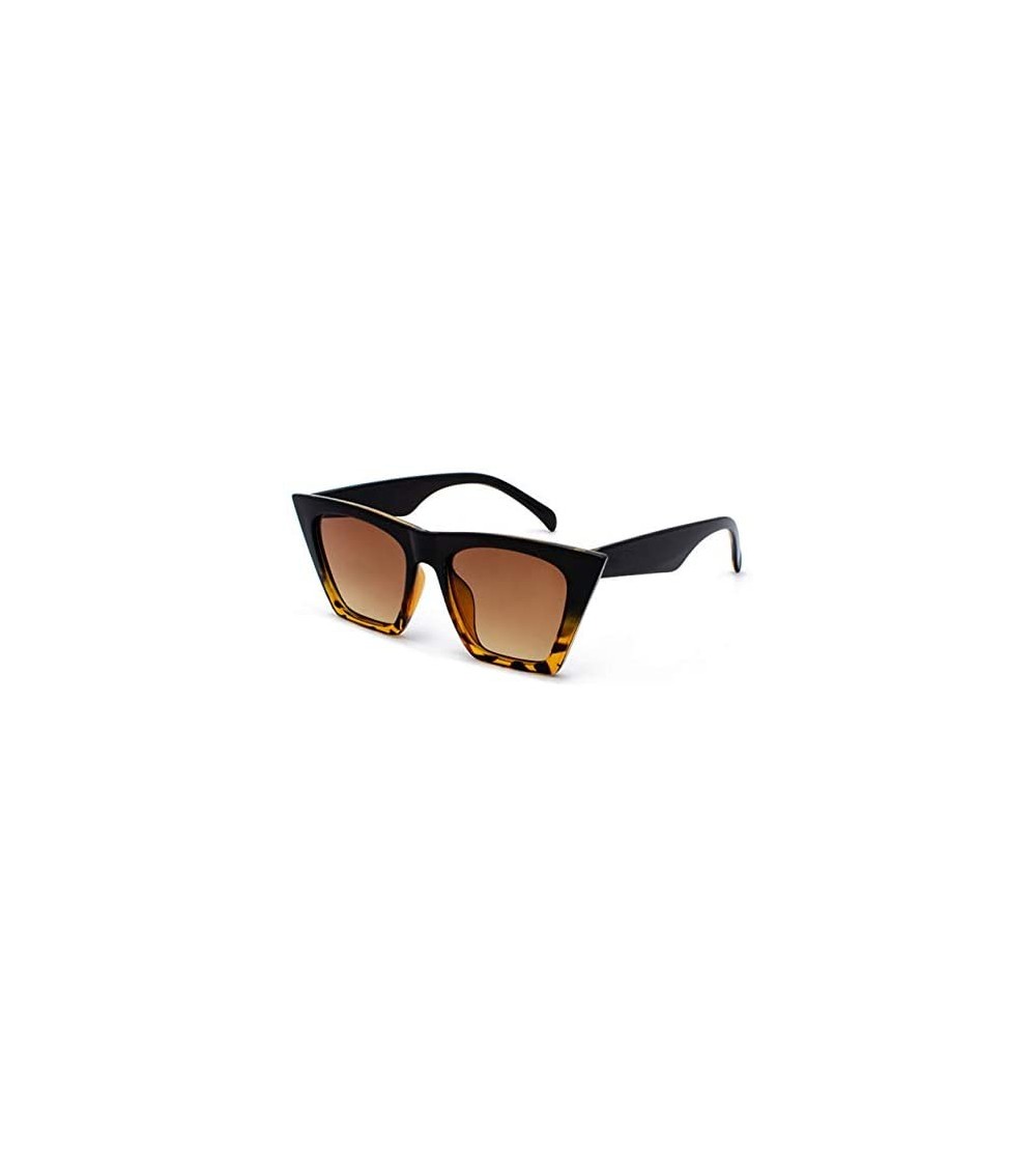 Cat Eye Sunglasses Personalized Colorful Versatile - Black Leopard - CU198AATW5U $63.84