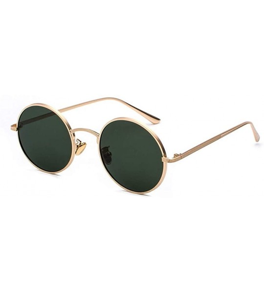 Oval sunglasses for women Oval Vintage Sun Glasses Classic Sunglasses - N05-gold-green - C018WAUGQZM $49.54