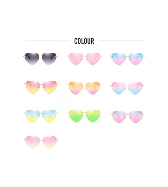 Oversized Unique Fashion Design Heart-shaped Sunglasses Streetwear for Women Vintage - Tea&pink - CQ18DM53L0A $25.58