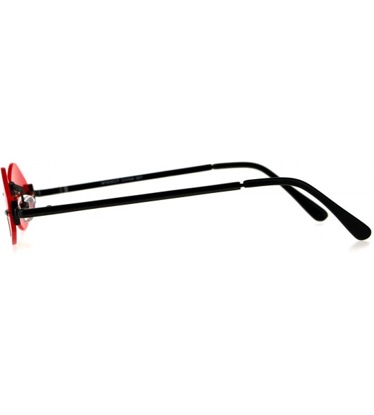 Rimless Womens Hippie Pimp Diamond Shape Rimless Metal Rim Sunglasses - Red - CA18D44GZYT $24.35