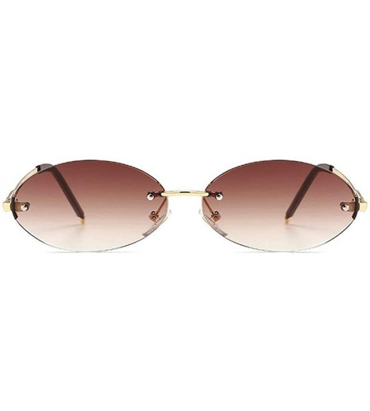 Oval 2020 fashion retro oval sunglasses trend narrow small unisex brand designer punk sunglasses 88212 - Brown - CQ190DLR2I9 ...