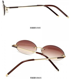 Oval 2020 fashion retro oval sunglasses trend narrow small unisex brand designer punk sunglasses 88212 - Brown - CQ190DLR2I9 ...