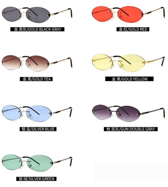 Oval 2020 fashion retro oval sunglasses trend narrow small unisex brand designer punk sunglasses 88212 - Brown - CQ190DLR2I9 ...