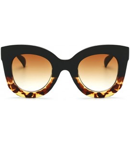 Oversized Butterfly Sunglasses Semi Cat Eye Glasses Plastic Frame Clear Gradient Lenses - Black Tortoise - CN182IIZAIW $26.39