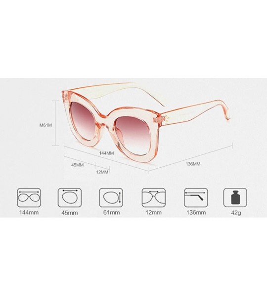 Oversized Butterfly Sunglasses Semi Cat Eye Glasses Plastic Frame Clear Gradient Lenses - Black Tortoise - CN182IIZAIW $26.39