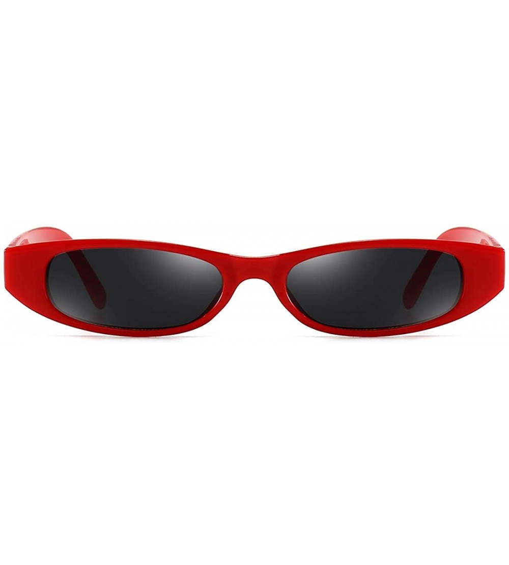 Square Retro Rectangle Sunglasses for Women Small Clout Goggles Fashion Designer Cool Square Shades - CU195AWERAH $19.89