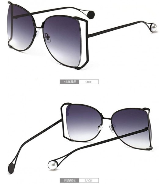 Aviator Big Box Sunglasses Female Sunglasses Retro Sunglasses - CG18X022RQ7 $79.79