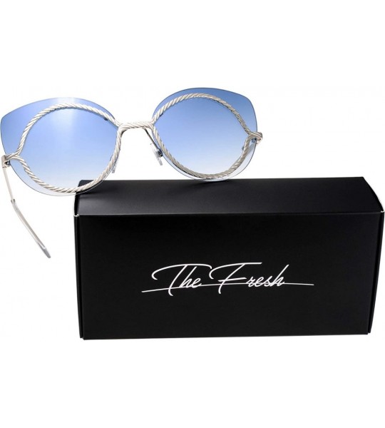 Butterfly Fashion Rimless Cateye Butterfly Round Style Sunglasses/Eyewear for Women - Gift Box Packaged - CH18Y5C83S5 $20.42