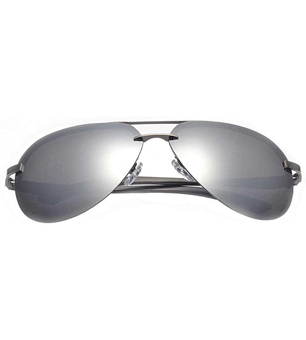 Sport Men's Classic Polarized Aviator Sunglasses Sports Cycling Fishing Metal Frame Driver Sunglasses - Silver - CW18E44IAK7 ...