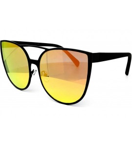 Oversized 7040 Premium Oversized XL Retro Cats eye Mirror Funky Fashion Candy Flat Metal Aviator Sunglasses - Premium - C2183...