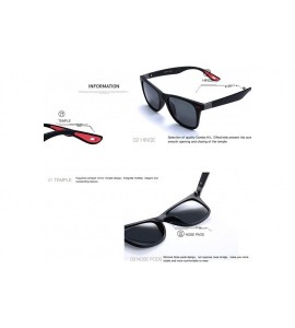 Oversized Men's Polarized Sunglasses Driving Square Frame Brand Designer Classic K0622 - Matteblack&grey - CH18SX7RWSA $17.87