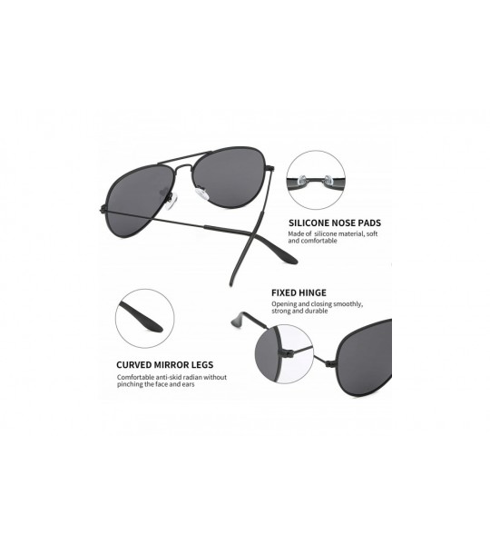 Aviator Aviator Sunglasses for Mens Womens Mirrored Sun Glasses Shades with Uv400 - Black Grey - CS18LDYEYLN $19.10