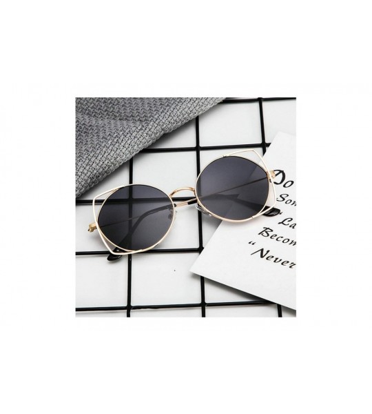 Oval Classic Retro Designer Style Round Sunglasses for Men or Women metal PC UV 400 Protection Sunglasses - Gold Gray - C418S...