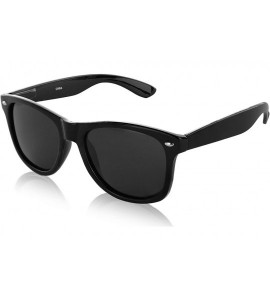 Goggle Polarized Sunglasses Vintage Retro Designer Unisex Sun Glasses UV400 - Glossy Black Frame - CM18H9OWCQZ $20.12